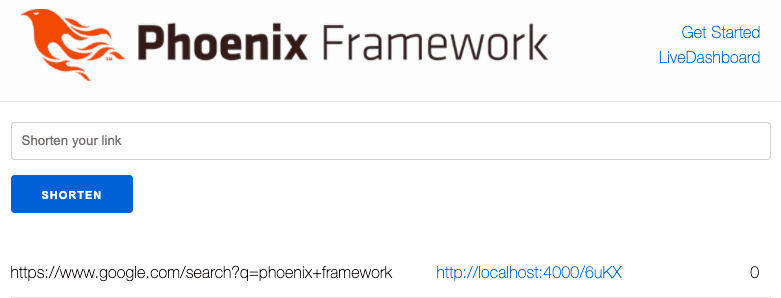 URL shortener with Elixir Phoenix 1.6 and LiveView